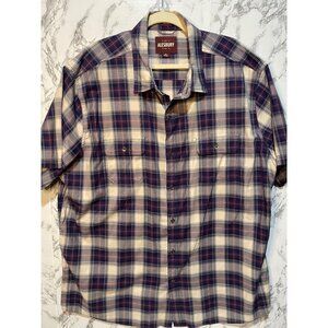 Alesbury Men's XXL Plaid Button-Down Shirt 100% Cotton Regular Fit Purple  Gray